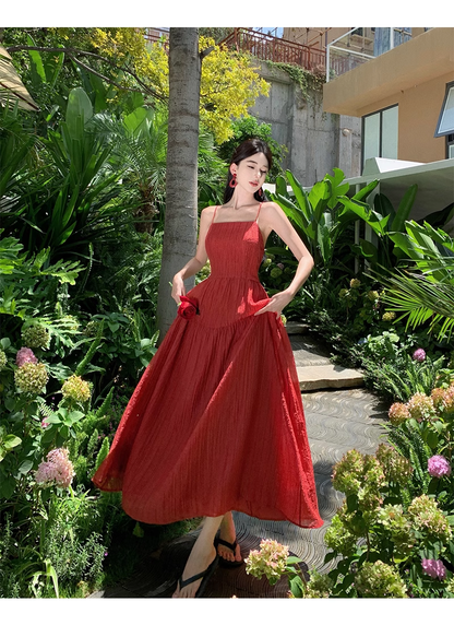 New Elegant Women Sexy Backless Beach Spaghetti Strap Dress TP2968