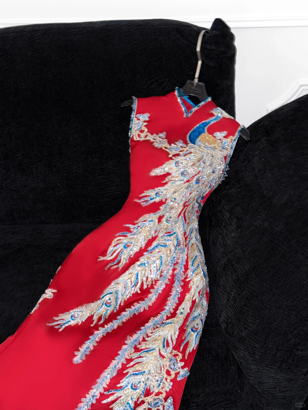 Gorgeous Shiny Red Beaded Sequined Embroidery Design Mermaid Prom Dress Evening Dress TP4215