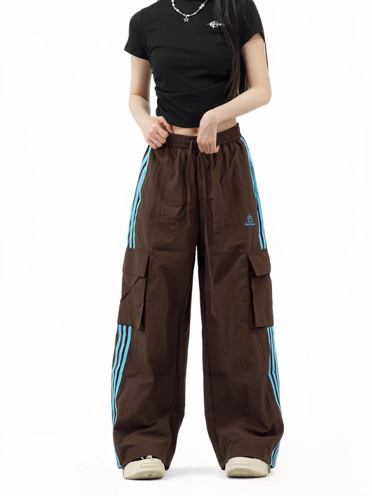 Vintage Loose-fitting Striped Design Street-style Long Casual Pants TP3231