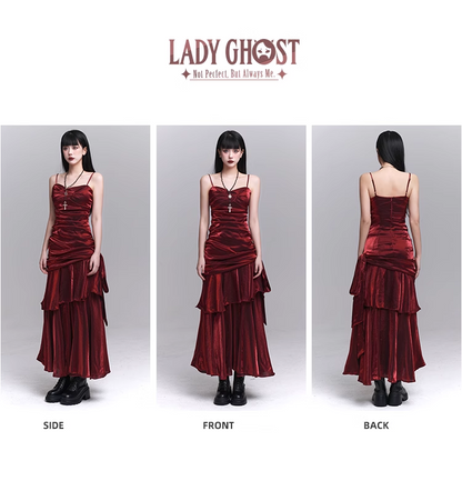 Vintage Fashion Red Spaghetti Strap Dress TP2910