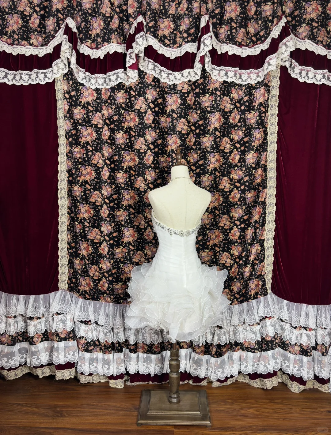 Shiny White Beaded Strapless A-Line Short Tiered Party Dress Homecoming Dress TP4392