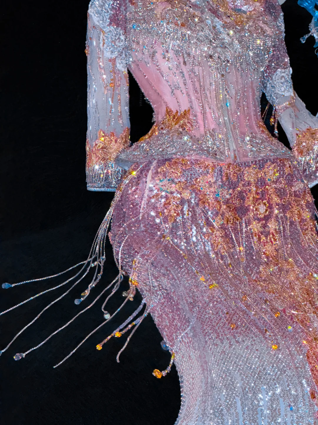 Fashion Sparkling Beaded Sequin Mermaid Elegant Chiffon Evening Dress Prom Dresses TP4157