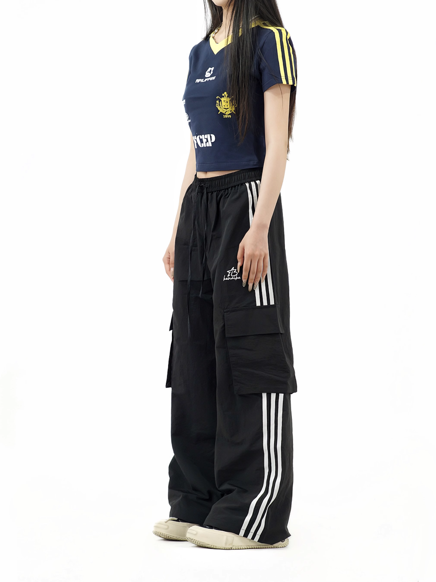 Vintage Loose-fitting Striped Design Street-style Long Casual Pants TP3231