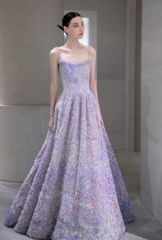 Special Purple A-Line Spaghetti Strap Long Prom Dresses TP1668