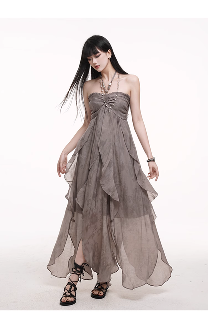 Simple Fashion Beach Party Chiffon Halter Dress TP2958