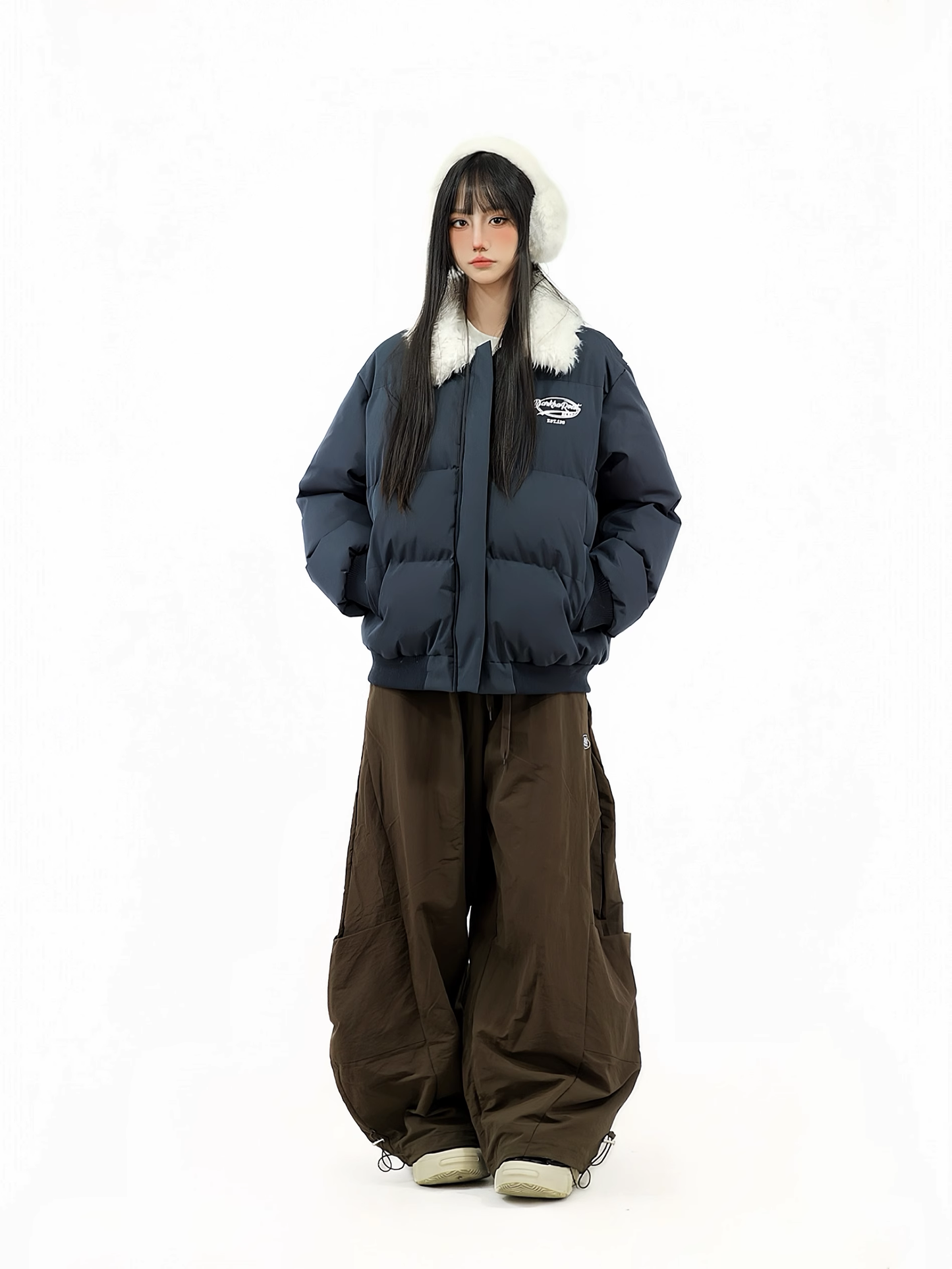 Simple Fashion Loose-fitting Large Pockets Design Street-style Long Casual Pants TP3241