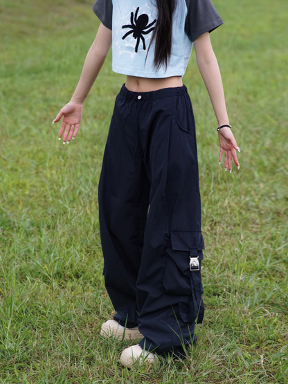 New Fashion Loose-fitting Multi-pocket Design Street-style Long Casual Pants TP3225