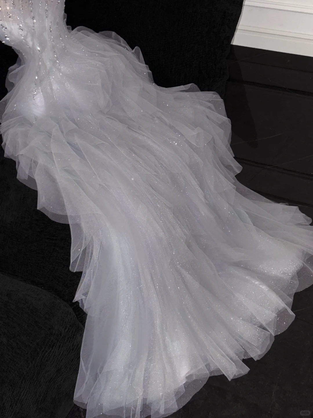 Fashion Sparkling White Beaded Sequin Mermaid Elegant Tulle Evening Dress Prom Dresses TP4158