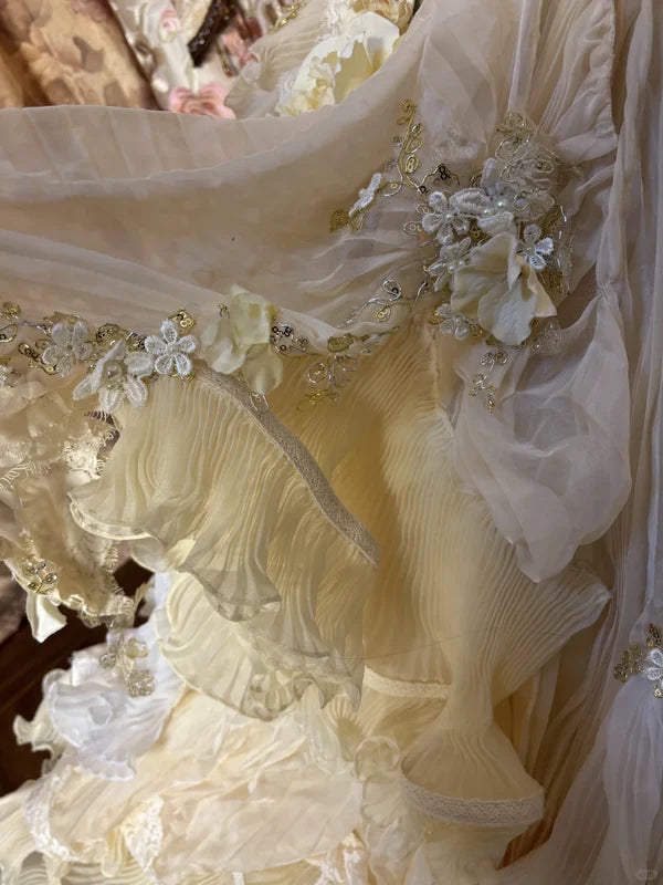 Vintage Applique Ruffles Strapless Sweet 16 Quinceanera A-Line Evening Dress Ball Gown TP4287