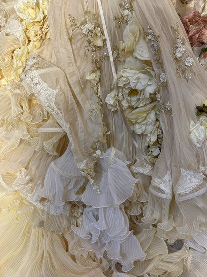 Vintage Applique Ruffles Strapless Sweet 16 Quinceanera A-Line Evening Dress Ball Gown TP4287