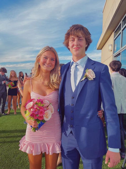 Cute Pink Spaghetti Strap Sheath Short Party Dress Cocktail Dress Homecoming Dress TP4374