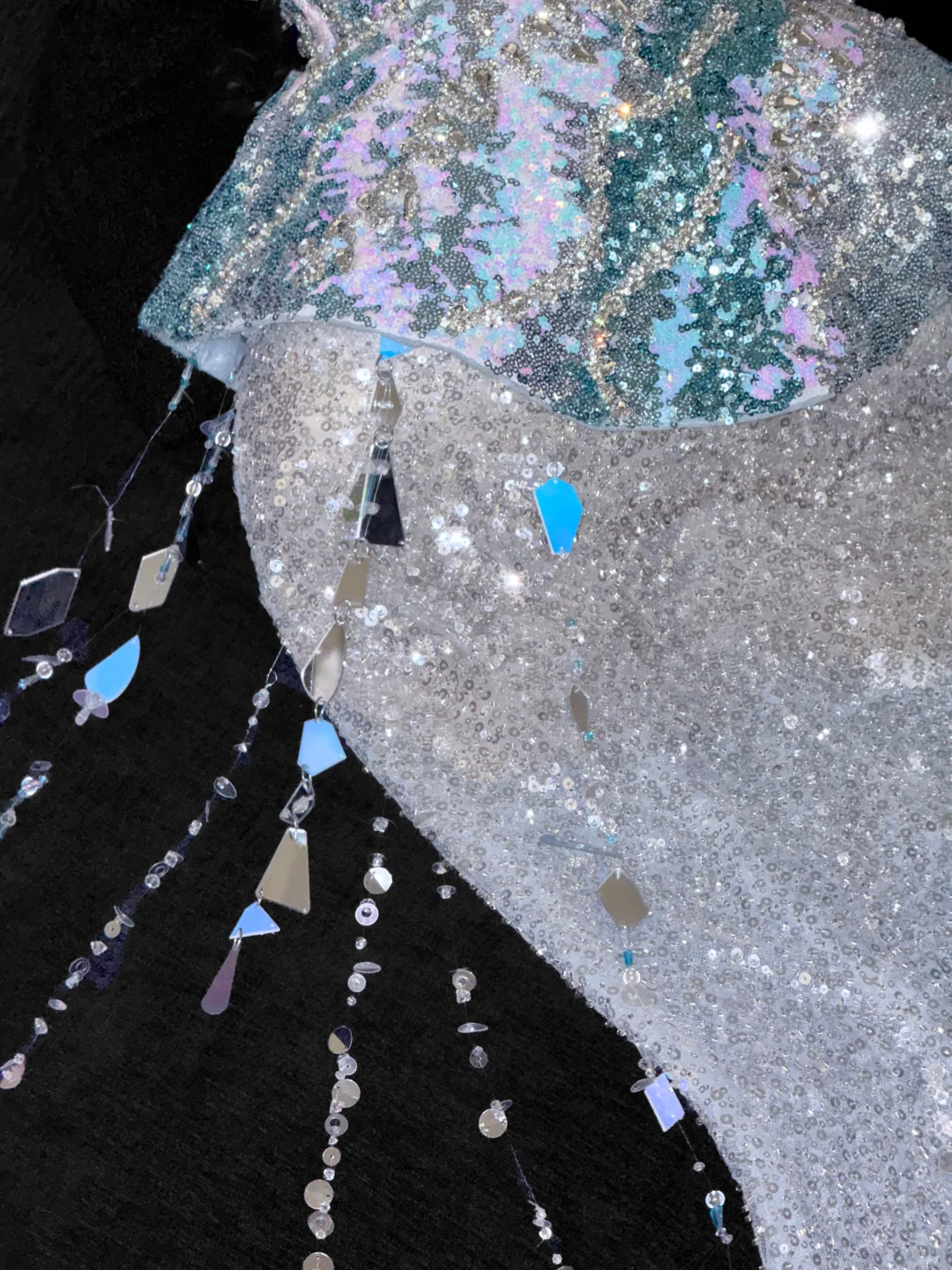 Gorgeous Sparkling Blue Sequin Beaded Mermaid Elegant Chiffon Evening Dress Prom Dresses TP4154