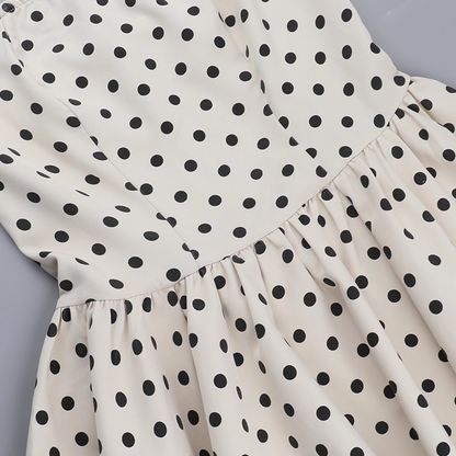 Vintage Dot Pattern Strapless A-Line Short Summer Dresses Party Dress Homecoming Dress TP4365