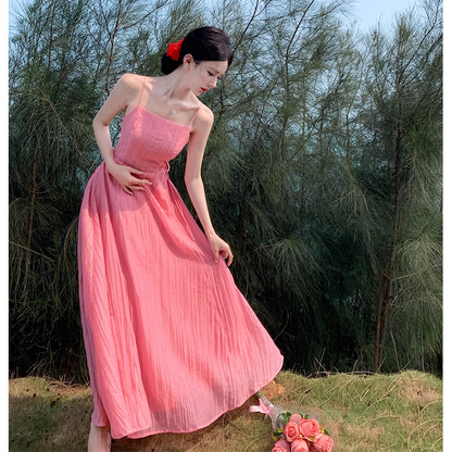 New Elegant Women Sexy Backless Beach Spaghetti Strap Dress TP2968