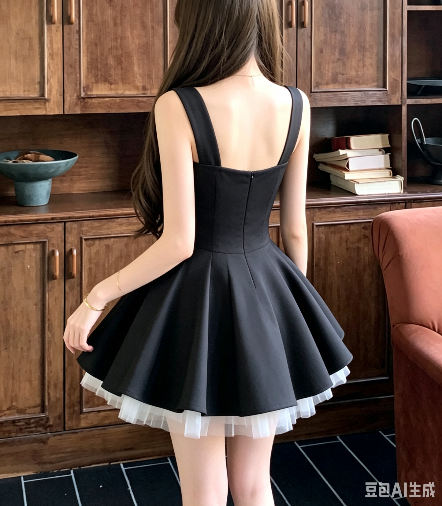Vintage Grey Bow Sleeveless Rhinestone V-Neck A-Line Homecoming Dress TP6069
