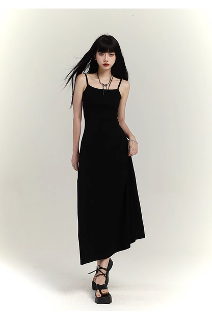 Simple Design Sense Fashion Solid Color Spaghetti Strap Dress TP2927