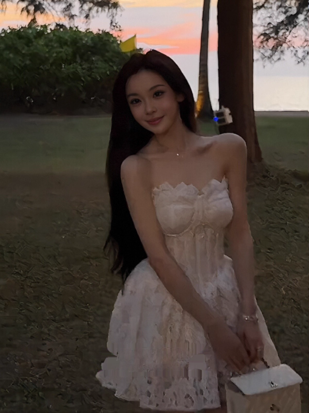 Vintage White Lace Strapless A-Line Homecoming Dress Party Dress Cocktail Dress TP4718