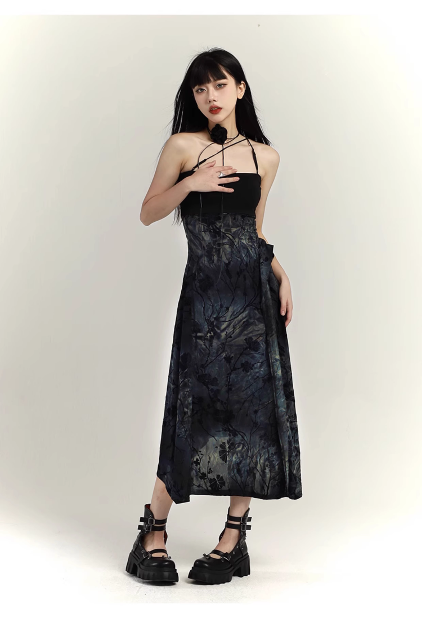 Simple Fashion Design Sense Halter Dress TP2926