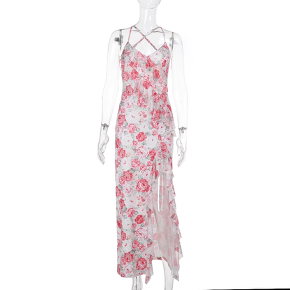New Simple Fashion Floral Spaghetti Strap Dress TP2891