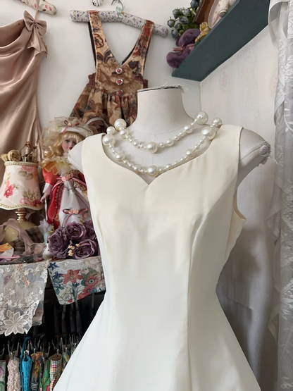 Vintage Simple Ivory  Elegant A-Line Short Homecoming Dress Party Dress TP4205