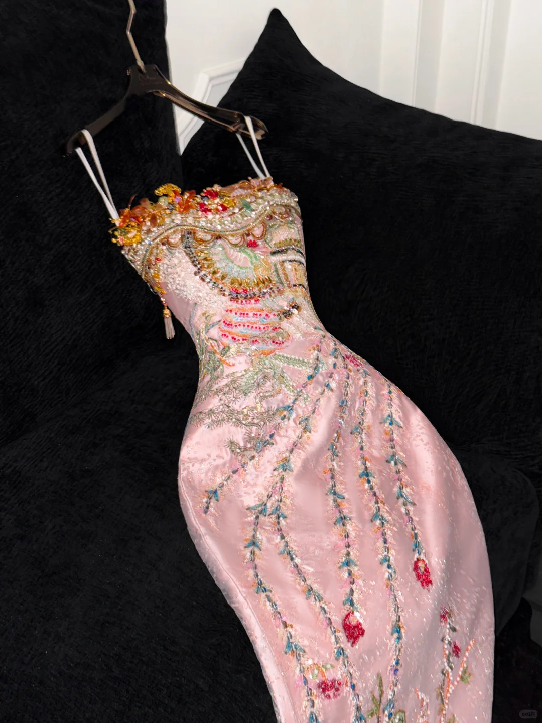 Sparkling Pink Beaded Sequined Design Elegant Mermaid Prom Dress Evening Dress TP4213