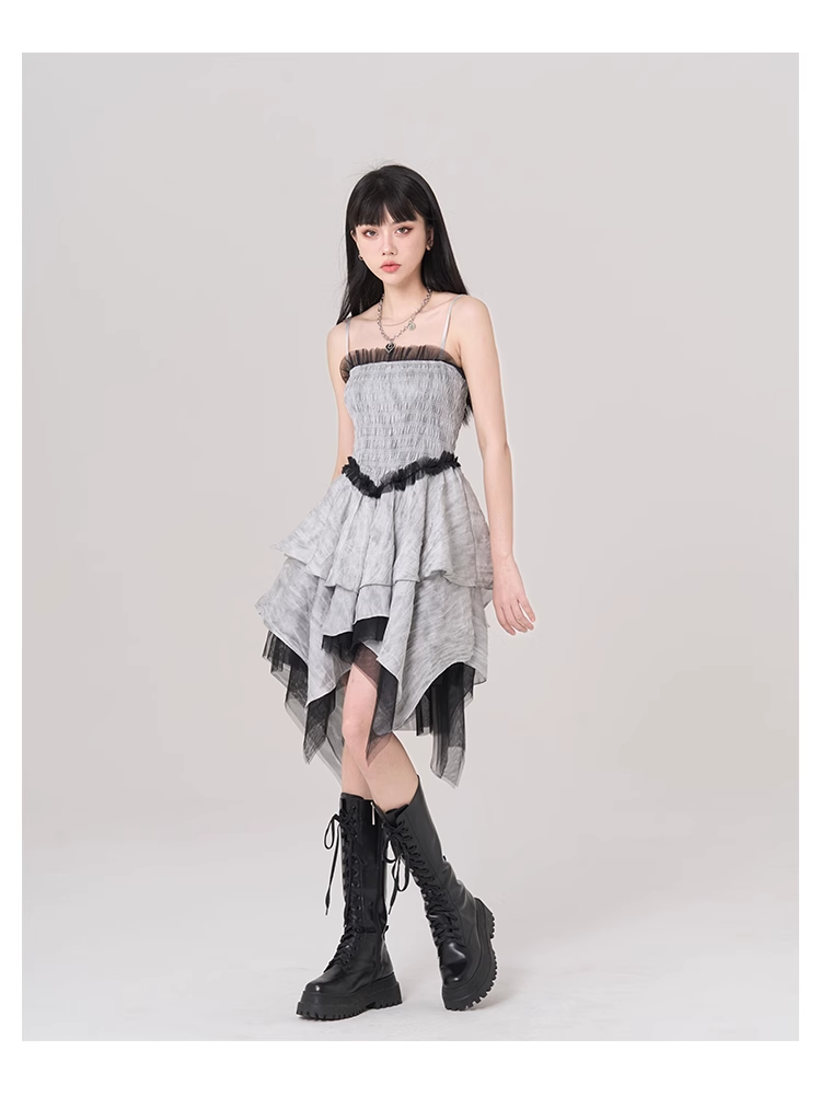 Simple Design Sense Fashion Solid Color Spaghetti Strap Dress TP2928