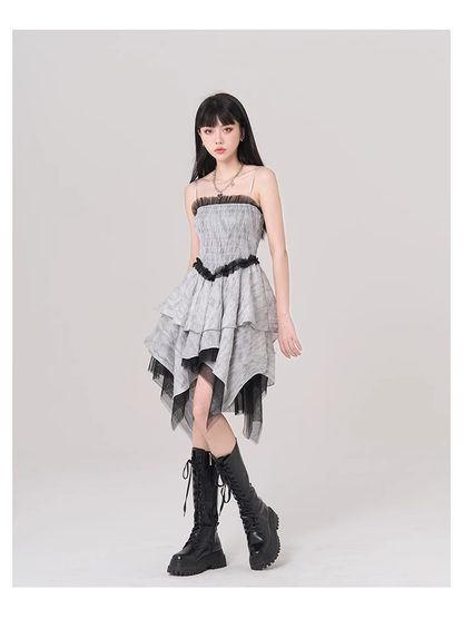 Simple Design Sense Fashion Solid Color Spaghetti Strap Dress TP2928