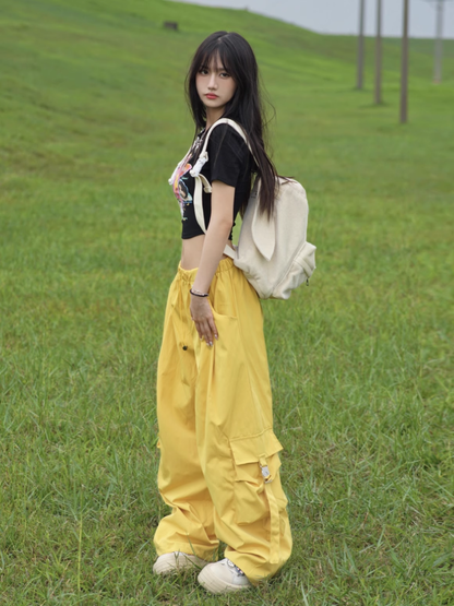 New Fashion Loose-fitting Multi-pocket Design Street-style Long Casual Pants TP3225