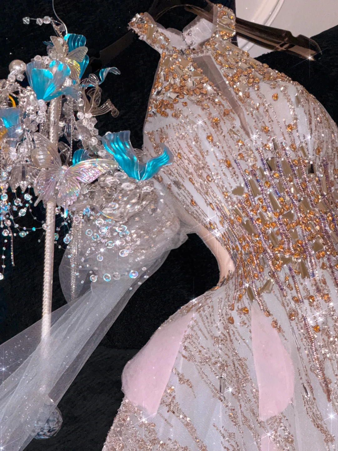 Gorgeous Shiny Pink Beaded Sequined Design A-Line Prom Dress Evening Dress Ball Gown TP4217