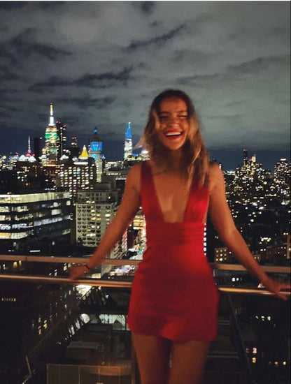 Sexy Burgundy Satin Short Sheath Party Dress Cocktail Dress Homecoming Dress TP4441