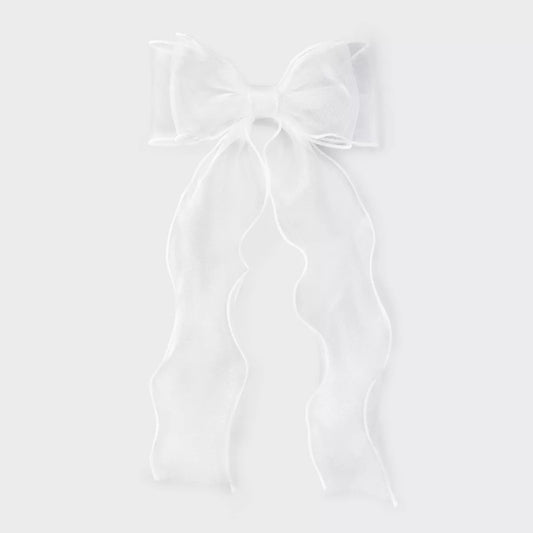 Cute Elegant White Bow Hair Clips Fashion Accessory TP3771