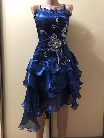 Vintage Shiny Beaded Spaghetti Strap A-Line Short Party Dress Cocktail Dress Homecoming Dress TP4456