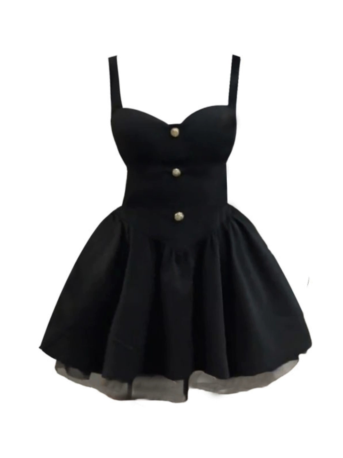 New Fashion Cinched Waist Design Black A-line Sleeveless Spaghetti Strap Dress TP3280