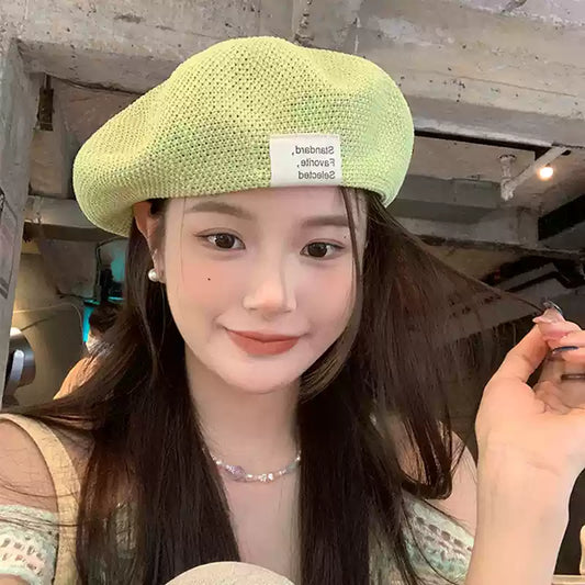 Summer Women Knit Hollow Thin Breathable Beach Beret TP2811