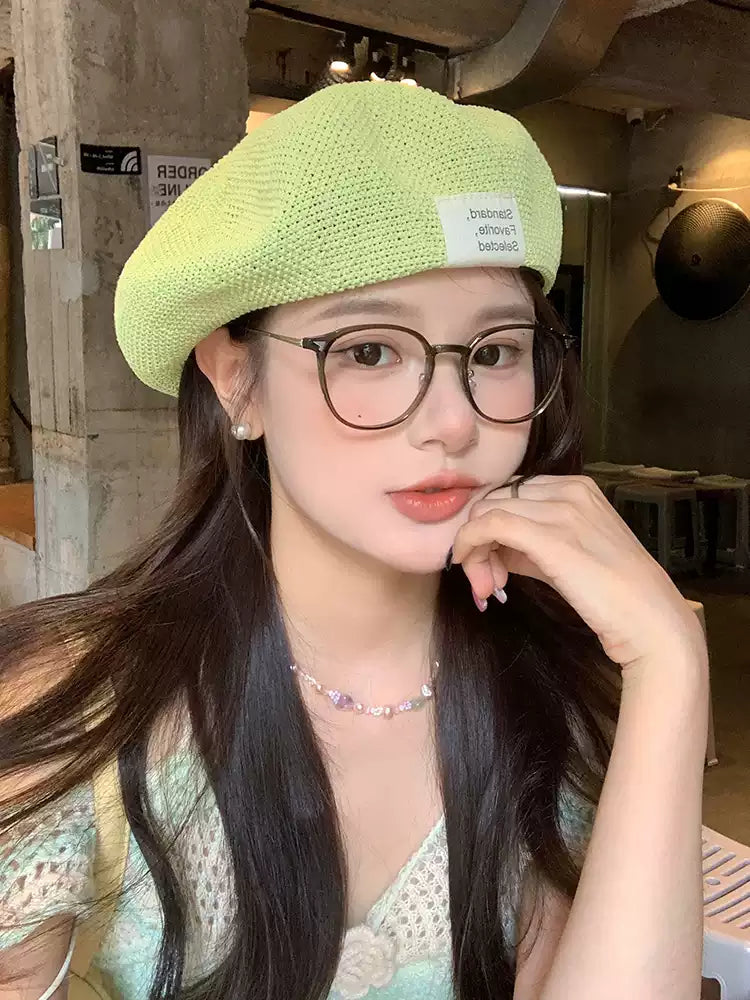 Summer Women Knit Hollow Thin Breathable Beach Beret TP2811