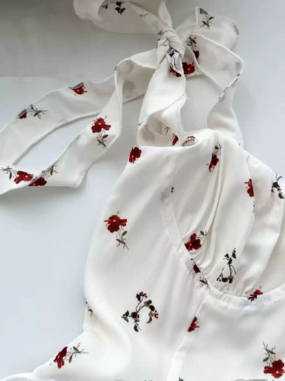 New Fashion Floral Ribbon Design A-line Sleeveless Spaghetti Strap Dress TP3289