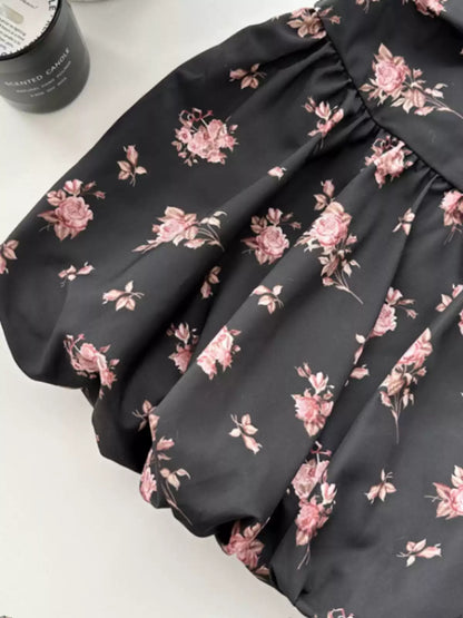 New Fashion Floral Satin Side Waist Lacing Design A-line Sleeveless Spaghetti Strap Dress TP3286