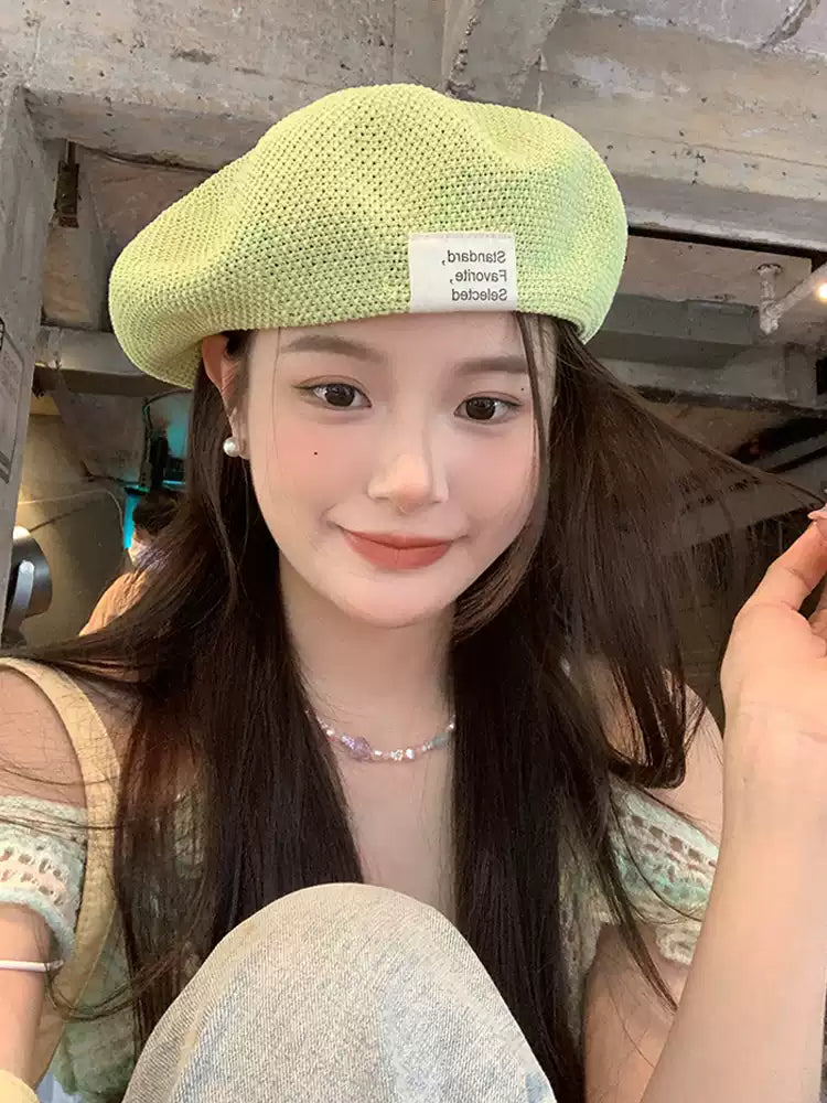 Summer Women Knit Hollow Thin Breathable Beach Beret TP2811