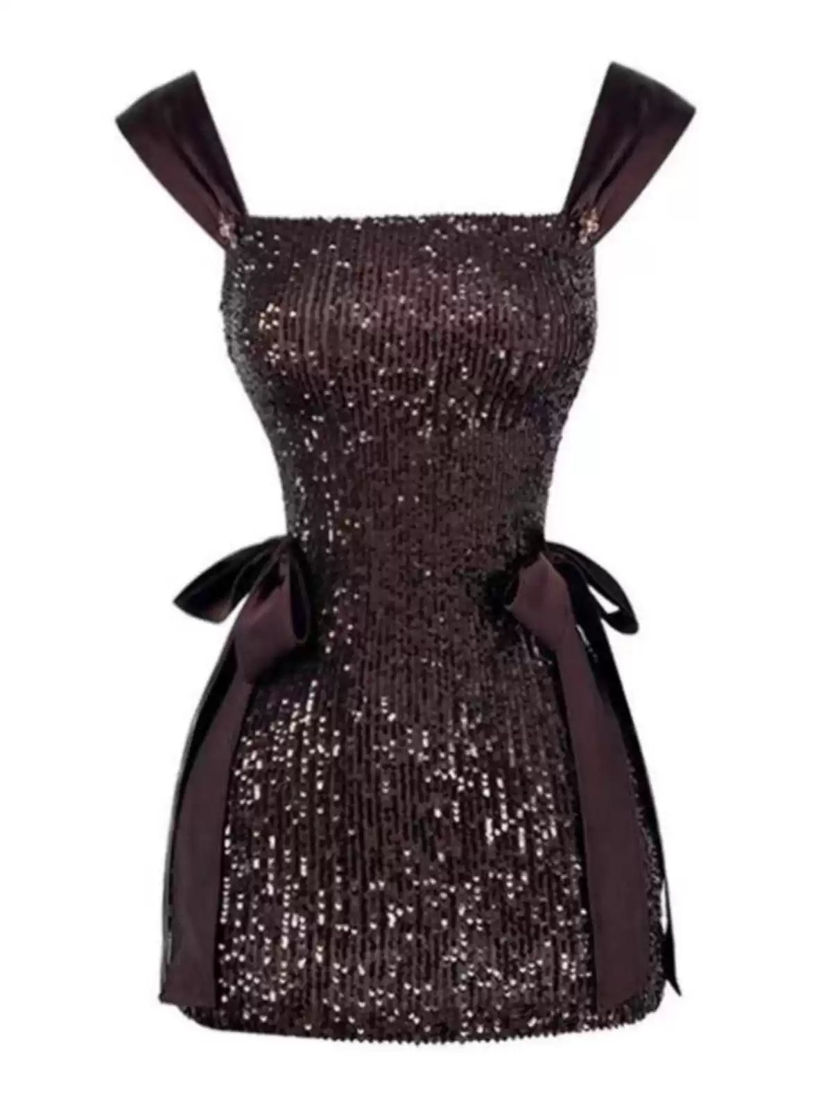 New Fashion Sequin Design A-line Sleeveless Strap Dress TP3306