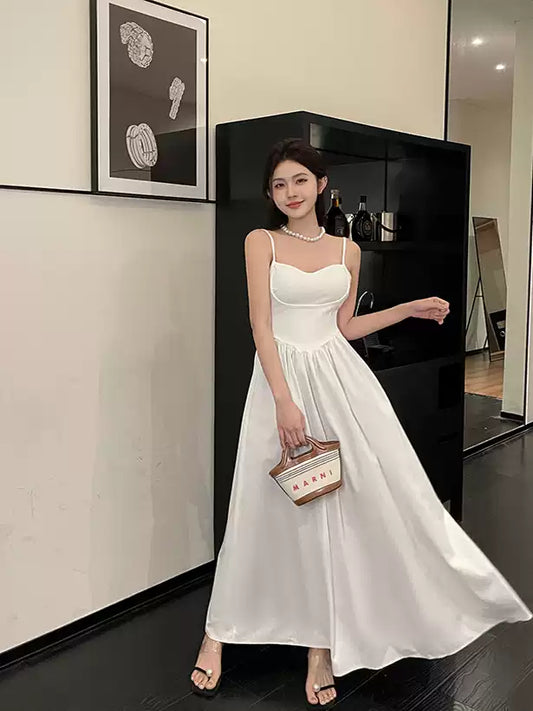 New Fashion Starry Sky Blue Spaghetti Strap Dress Elegant Banquet Dress TP2882