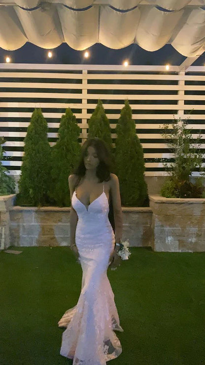 Enchanting Pink Lace Backless Mermaid Long Prom Dress Party Dress Evening Dress TP4490