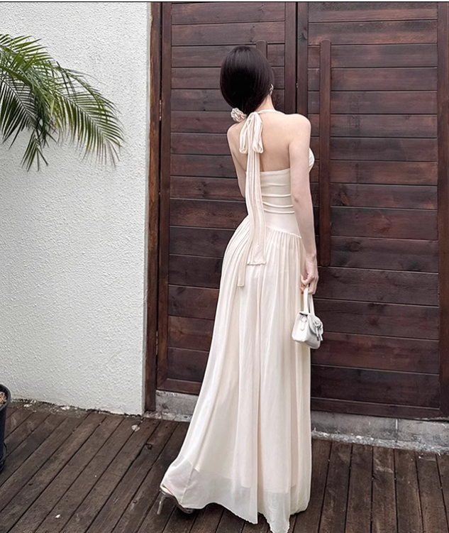 New French Summer Beach Holiday Sexy Mesh V-neck Dress TP2871