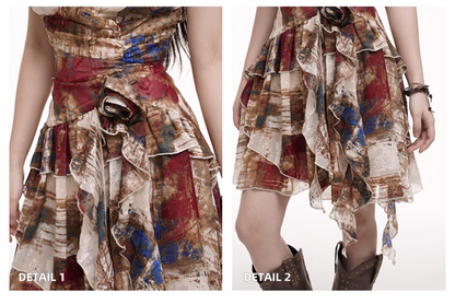 Women New Fashion Party Chiffon Spaghetti Strap Dress TP2959