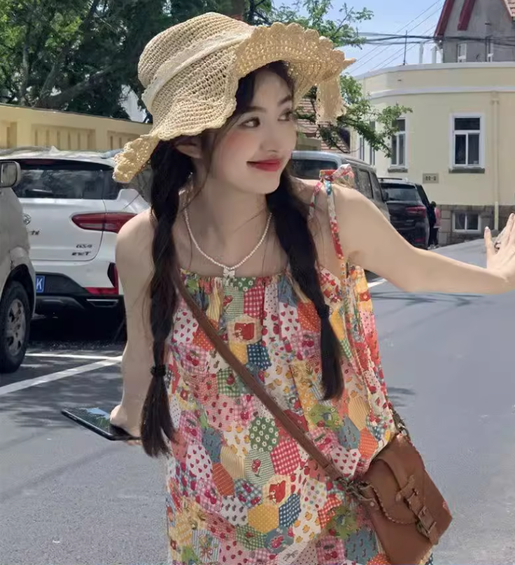 New Stylish Design Beach Holiday Casual Floral Dress TP3015