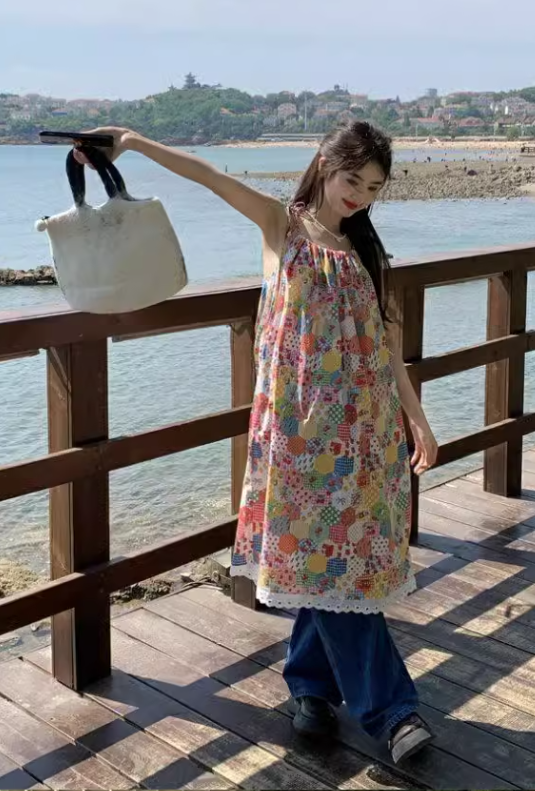 New Stylish Design Beach Holiday Casual Floral Dress TP3015