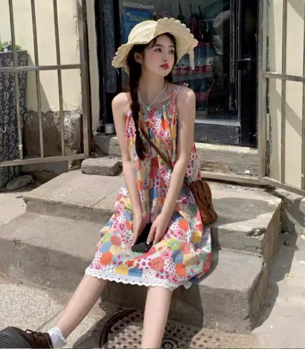 New Stylish Design Beach Holiday Casual Floral Dress TP3015