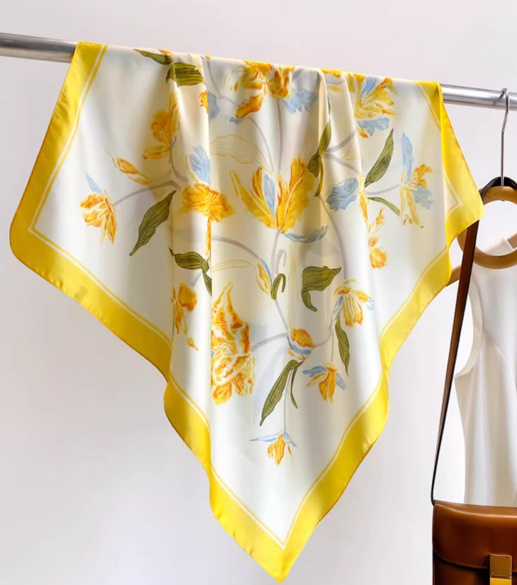 Simple Vintage Elegant Versatile Soft Fabric Silk Scarf TP3132
