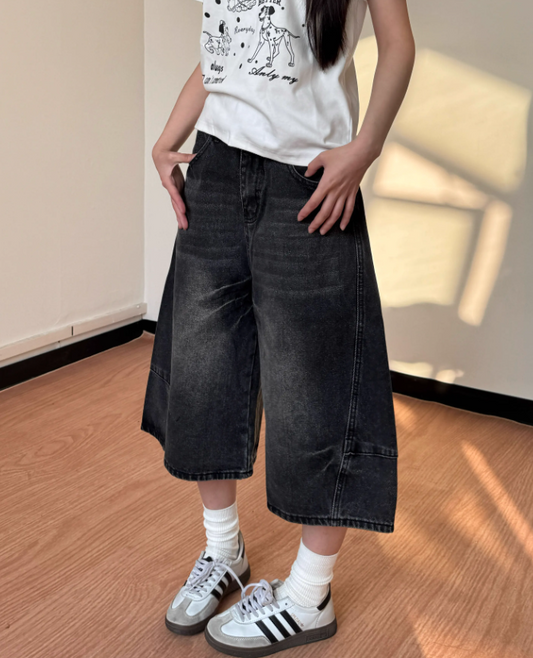 Simple Street-style Design Loose-fitting Long Casual Denim Pants TP3220