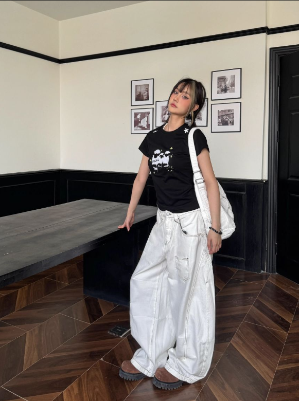 New Fashion White Loose-fitting Multi-pocket Design Street-style Long Casual Pants TP3224