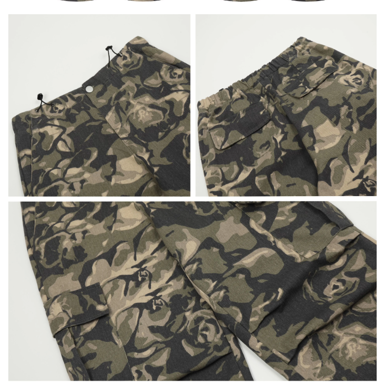 New Fashion Loose-fitting Camouflage Green Design Long Casual Pants TP3226